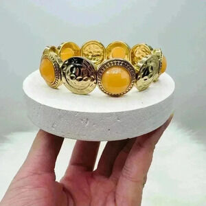 Goldie Light Orange  Statement Bracelet